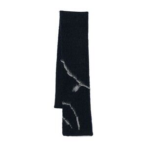 Dries Van Noten Rectangular Abstract Pattern Scarf In Deep Navy - NWT